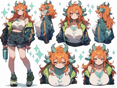 06399-1569377008-score_9, score_8_up, score_7_up, score_6_up,  _lora_cut3ch4rXLP_0.8_ cut3ch4r, 1girl, multiple views, jacket, long hair, (green_.png